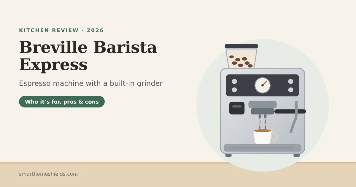 Illustration of the Breville Barista Express on a kitchen counter