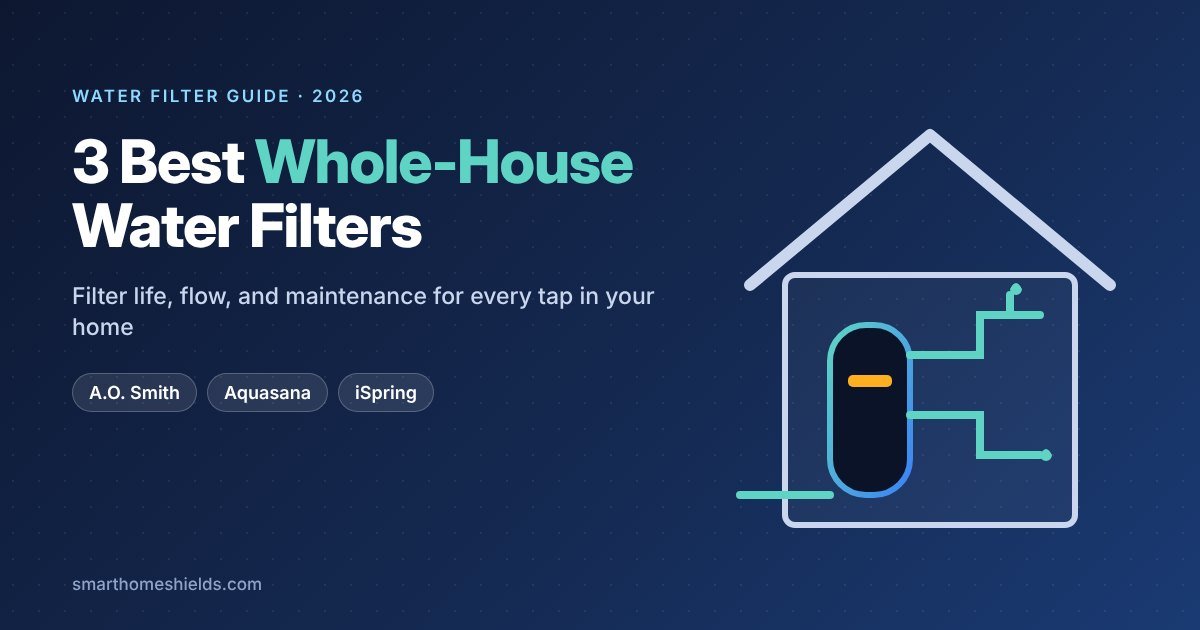 Whole-house water filter tank installed where the main water line enters a home